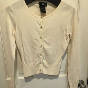 Cream Button Up Long Sleeve Sweater